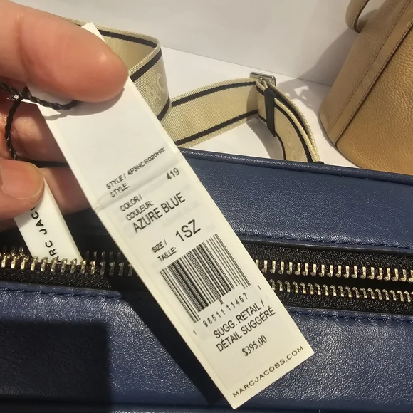 Marc Jacobs Navy Leather Logo Camera Bag